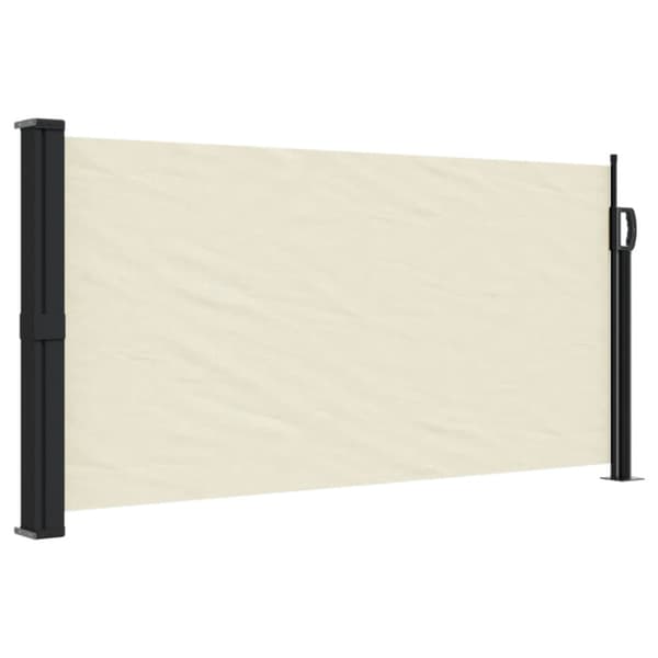 Infällbar sidomarkis gräddvit 100x500 cm