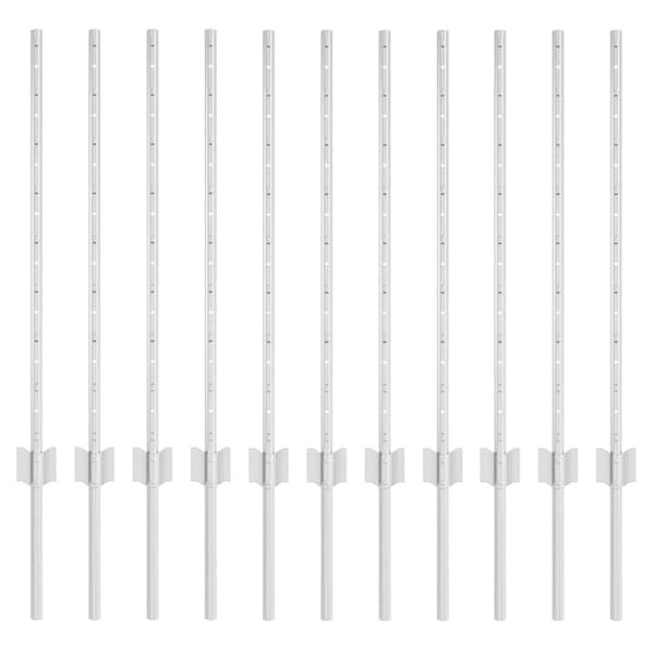 Stängselstolpe 11 pcs Silver 80 cm Stål