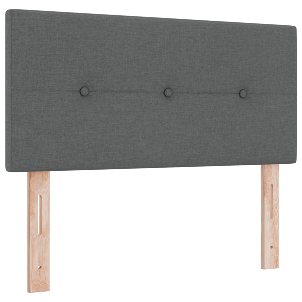 Bäddfjäder med huvudgavel Mörkgrå 200 x 90 cm tyg