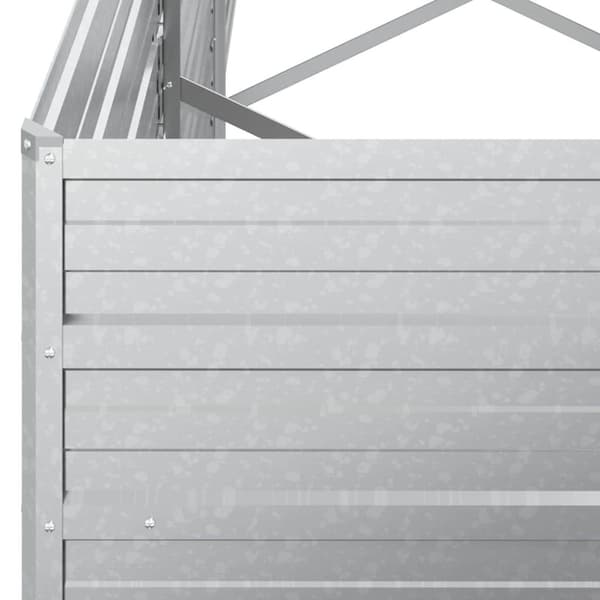 Odlingslåda upphöjd galvaniserat stål 320x80x77 cm silver
