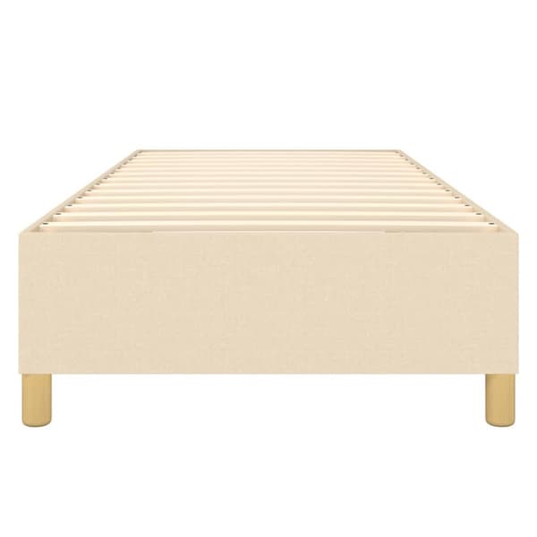 Boxspring-sängram gräddvit 90x190 cm tyg