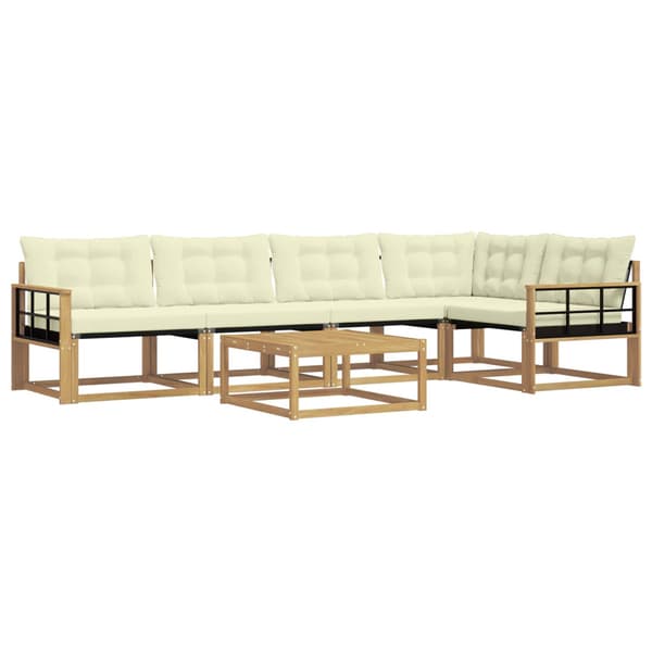 Utomhussoffset 6 pcs Vit och grädde 79 x 79 x 37 cm