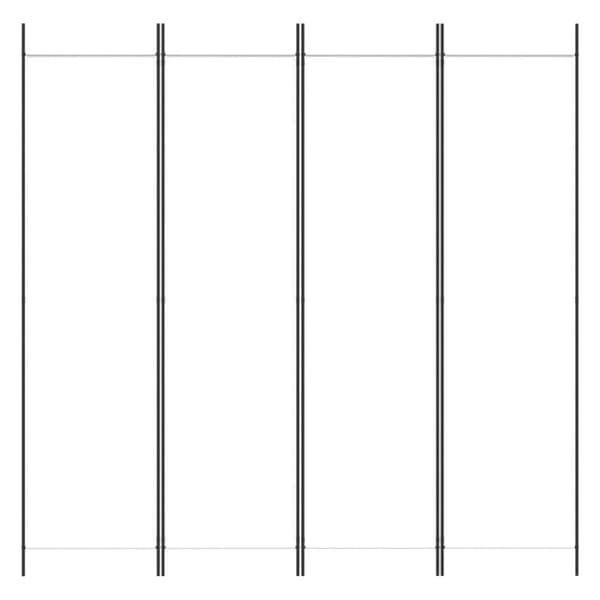 Rumsavdelare 4 paneler vit 200x200 cm tyg