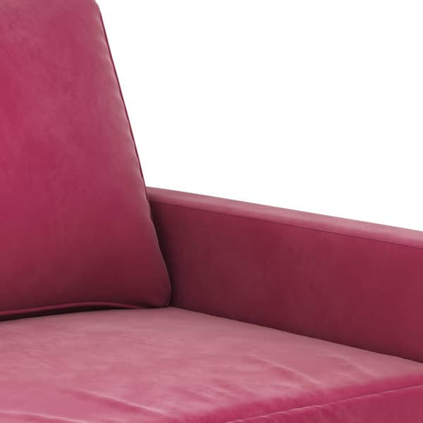 3-sitssoffa vinröd 180 cm sammet
