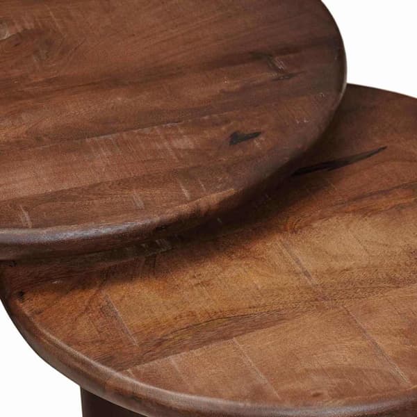 Nesting Kaffe Bord 3 pcs Mörkbrun Massivt mangoträ