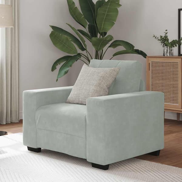 Soffstol ljusgrå 100x78x80 cm sammet