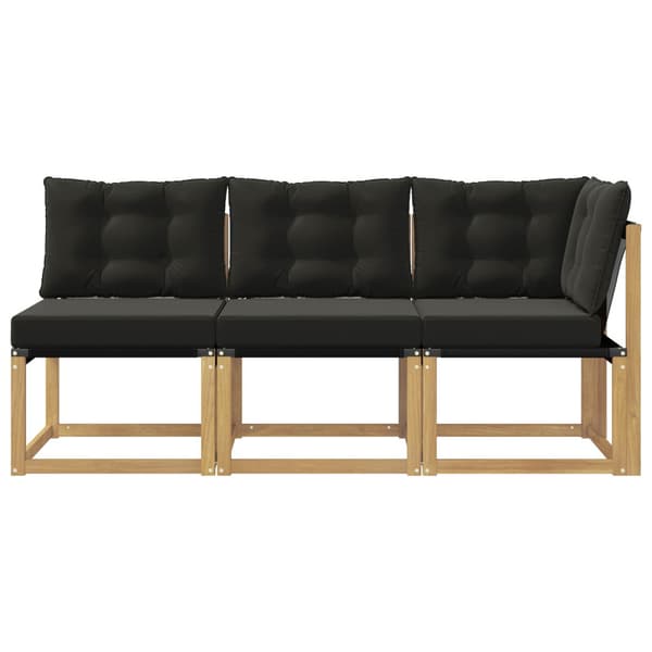 Modulsoffa utomhus mitt och hörn med kudde 3 Stycke Vit