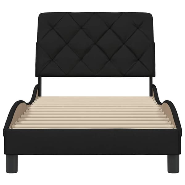 Bed Frame without Mattress Black 90x190 cm Fabric
