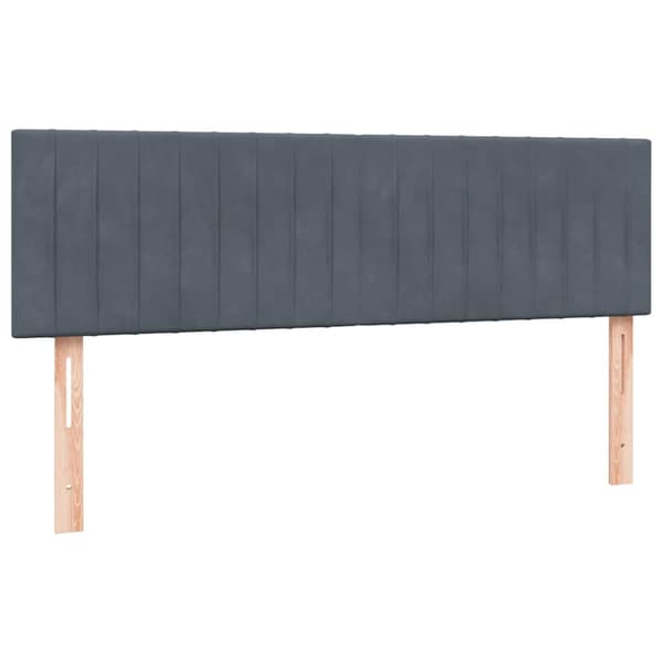 Ramsäng med madrass mörkgrå 160x210 cm sammet
