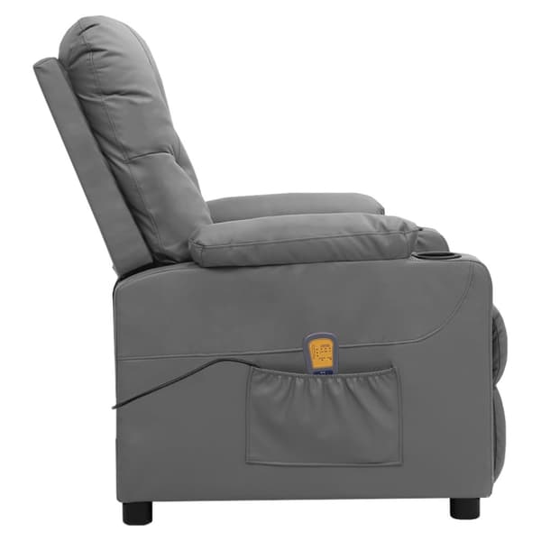 Massagefåtölj grå konstläder