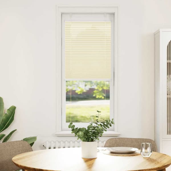 Plisserad persienn cremefärgad 45x150cm tyg bredd 44,4cm