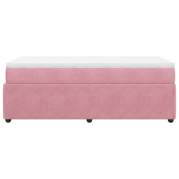 Ramsäng med madrass rosa 100x200 cm sammet