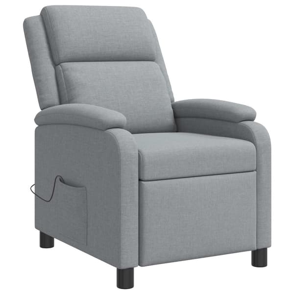 Massagefåtölj Ljusgrå Tyg