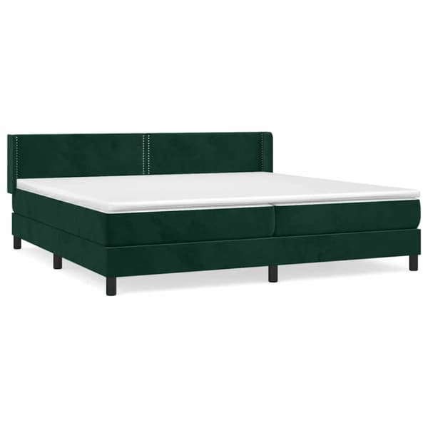 Ramsäng med madrass mörkgrön 200x200 cm sammet