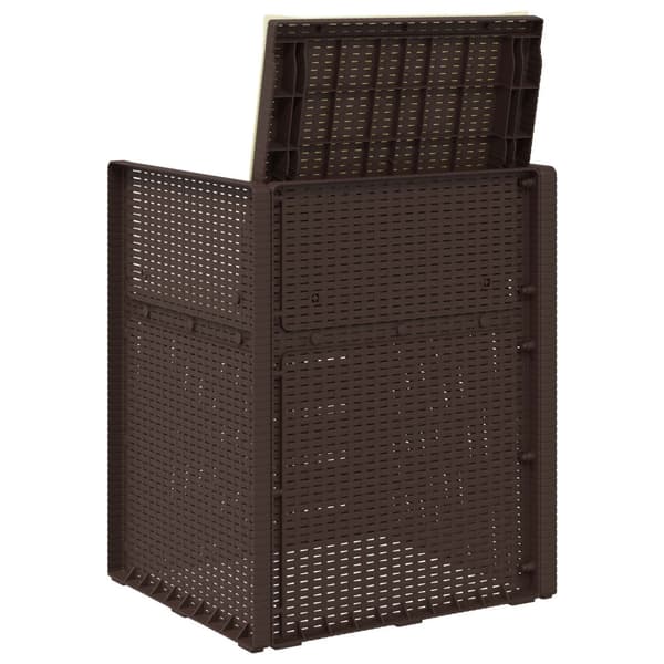 Trädgårdsmatstolar 2 pcs Brun och gräddvit PP