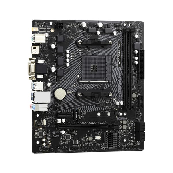 Asrock A520M-HDV Uttag AM4 micro ATX