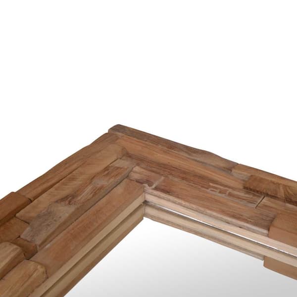Prydnadsspegel teak 60x60 cm kvadrat