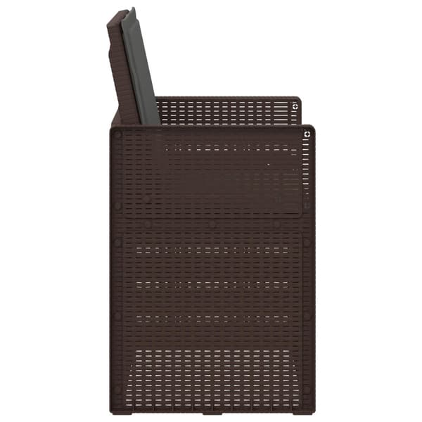 Trädgårdsmatstolar 2 pcs Brun och antracit PP