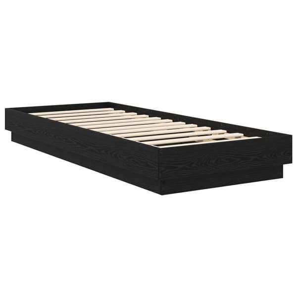 Golvsängsram Svart ek 80 x 200 cm Konstruerat trä