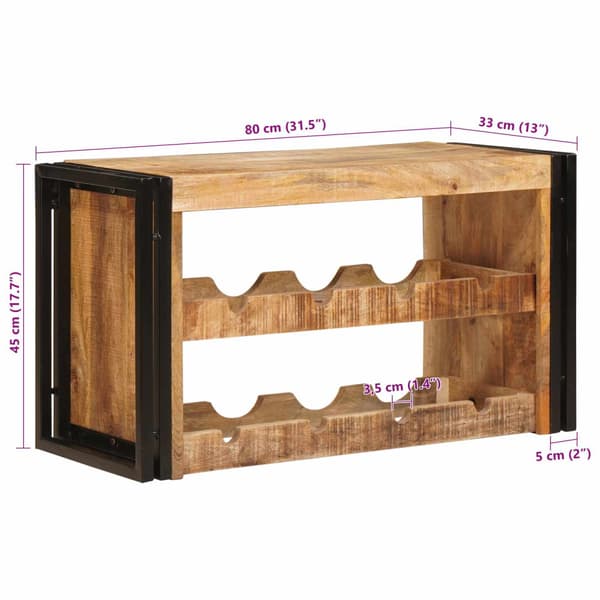 Vinställ Brun 80 x 45 x 33 cm Solid Grov Mangoträ