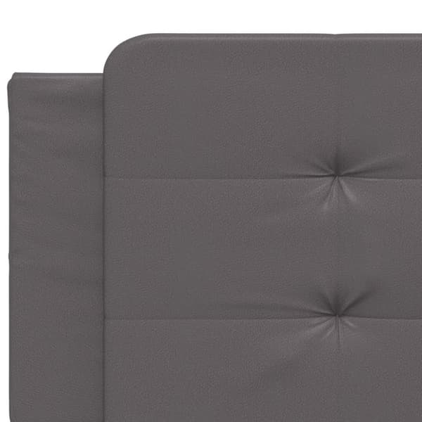 Bed Frame with LED without Mattress "Zadar" Grey 200x200 cm
