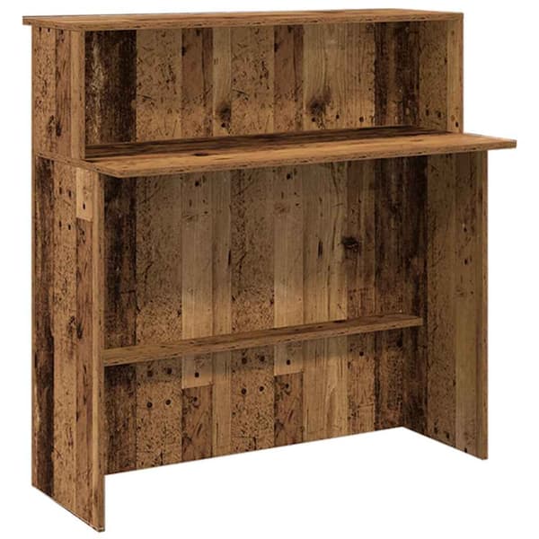 Receptionsdisk grå sonoma 200x50x103,5 cm konstruerat trä