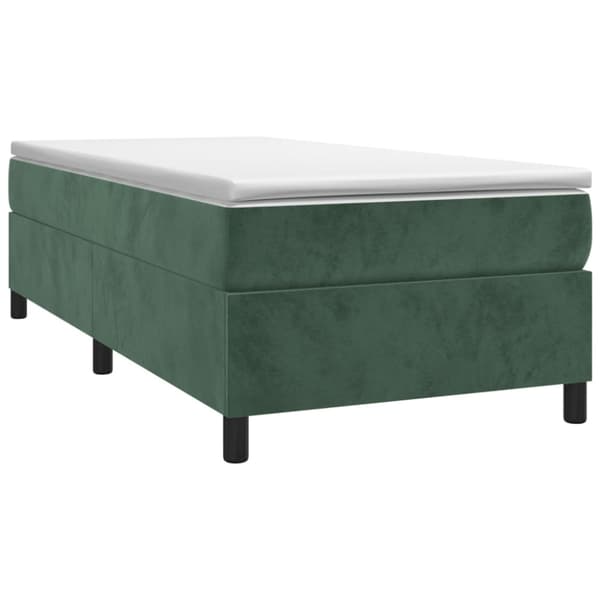 Boxspring-sängram mörkgrön 90x200 cm sammet
