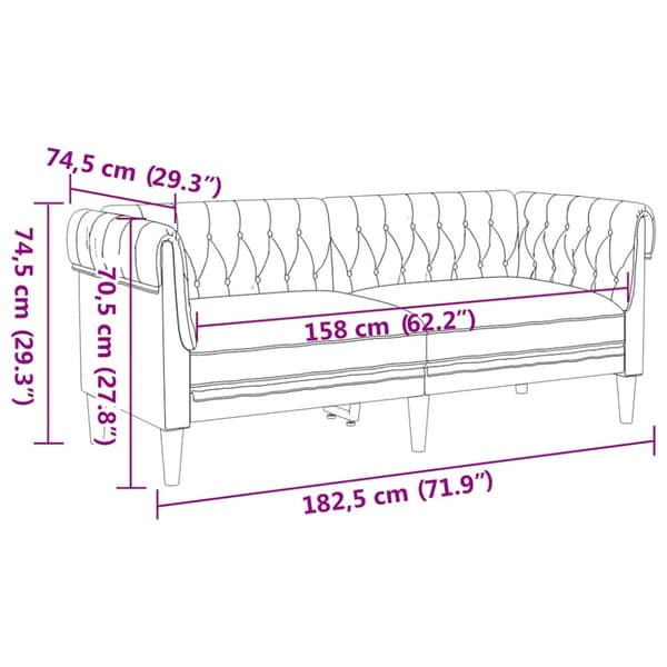 Soffa Mörkgrå 182,5 x 74,5 x 74,5 cm Polyester