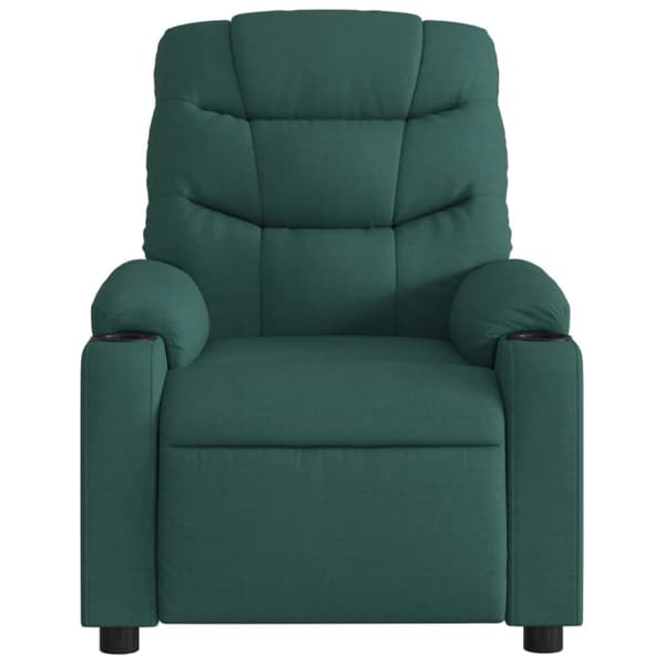 Massagefåtölj mörkgrön tyg