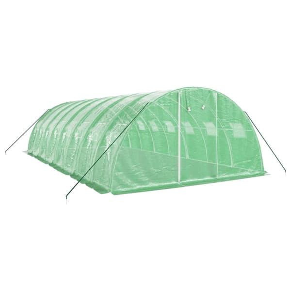 Växthus med stålram grön 32 m² 8x4x2 m