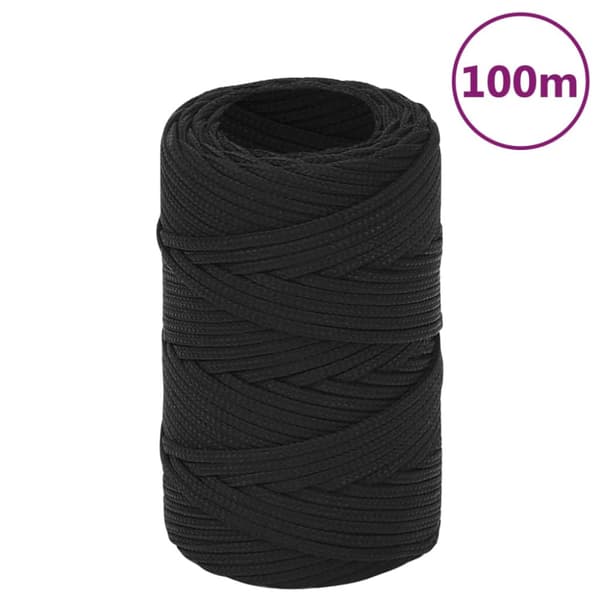 Båtlina helsvart 2 mm 100 m polypropen