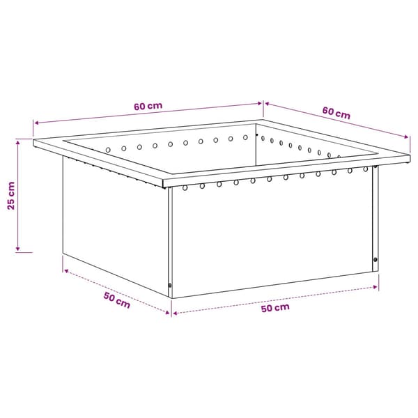 Eldstad ring Svart 60 x 60 x 25 cm Stål