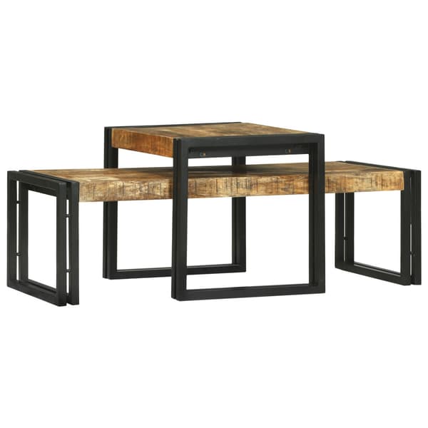 Kaffeebord 2 pcs Brun 48 x 40 x 40 cm Massivt mangoträ