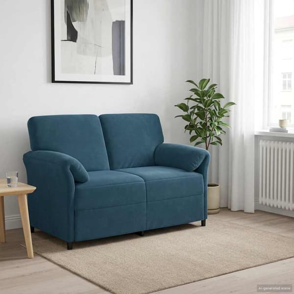 2-sits soffa Blå 138 x 83 x 95 cm Sammet
