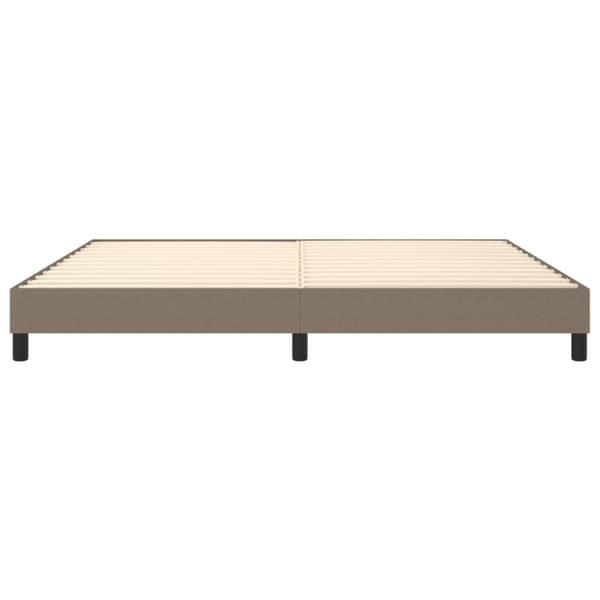 Boxspring-sängram taupe 200x200 cm tyg