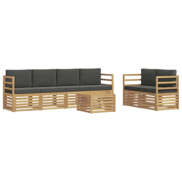 Utomhussoffset med kudde 7 pcs Vit och antracit Polyester