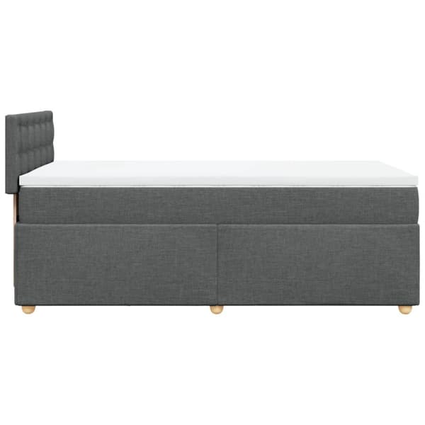 Ramsäng med madrass mörkgrå 80x200 cm tyg