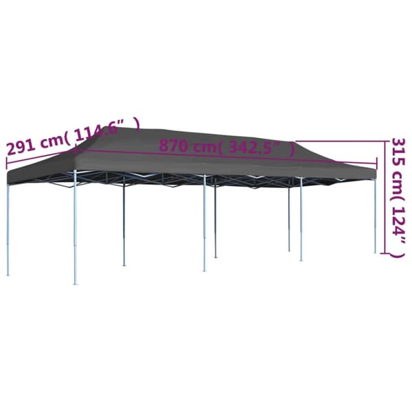 Pop-Up hopfällbart partytält 3x9 m antracit