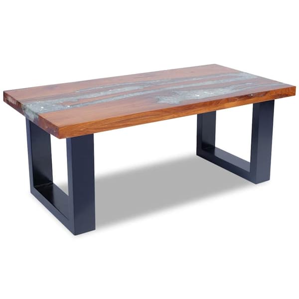Soffbord teakträ harts 100x50 cm