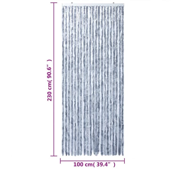 Insektsgardin silver 100x230 cm chenille