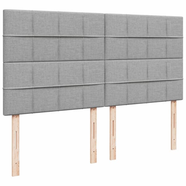 Ramsäng med madrass ljusgrå 200x200 cm tyg
