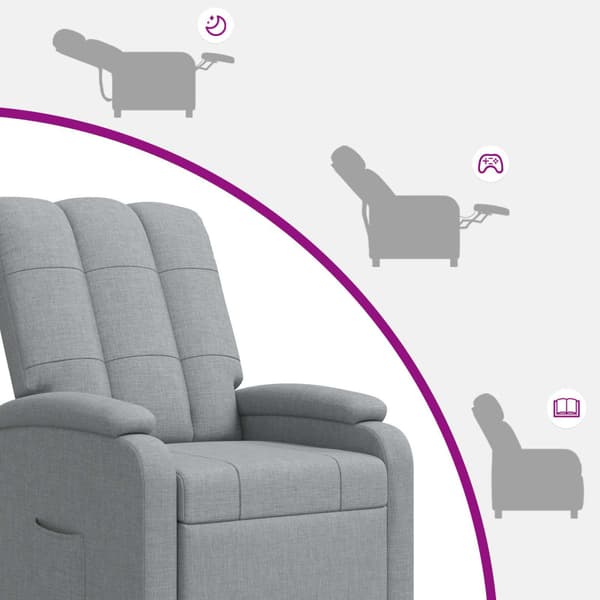 Recliner Ljusgrå Tyg