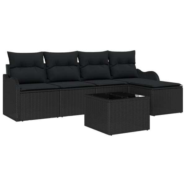Trädgårdsoffset 6 pcs Svart konstrotting