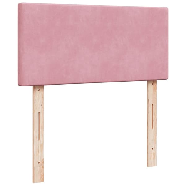 Ramsäng med madrass rosa 90x200 cm sammet