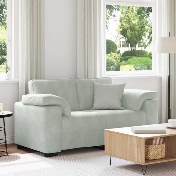 Loveseat soffa ljusgrå 160x77x82 cm sammet
