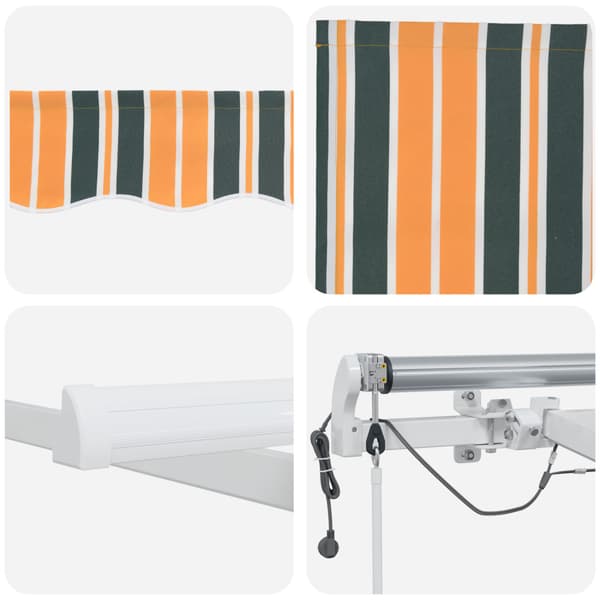 Utfällbar markis Grön och Gul 400 × 300 cm Polyester och metall