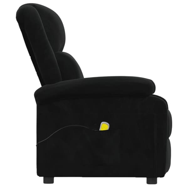 Massagefåtölj svart sammet