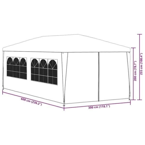 Partytält 3x6 m blå