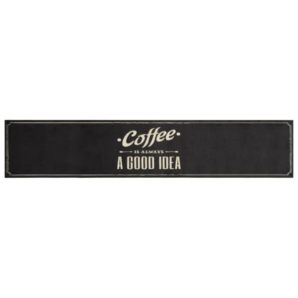 Köksmatta maskintvättbar text Coffee 60x300 cm sammet