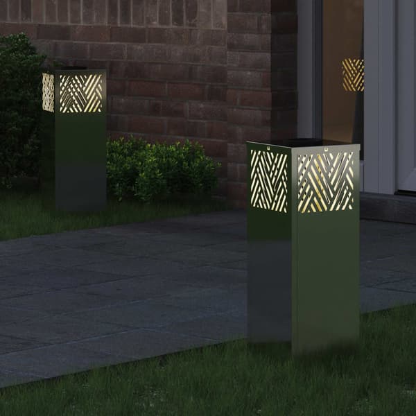 Solar LED Stig Ljus 2 pcs Silver Galvaniserad